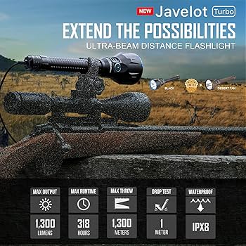 OLIGHT Javelot Turbo 1300 Lumen LED Flashlight, Rechargeable